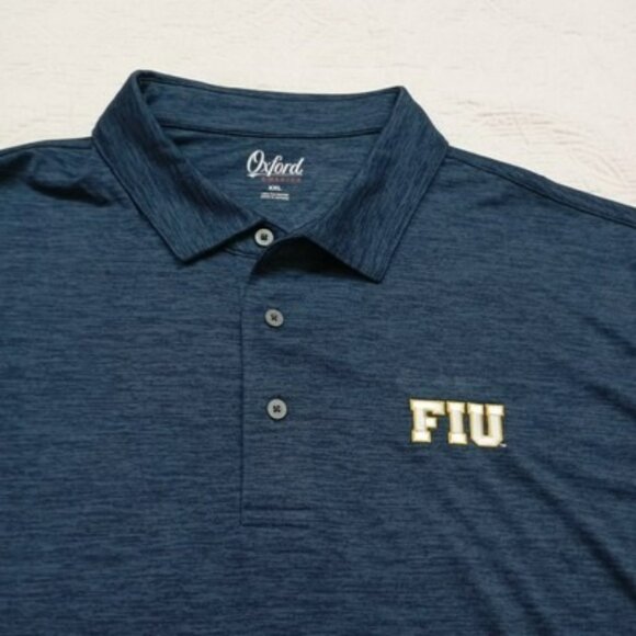 Oxford America FIU Polo Shirt XXL Navy Blue Short Sleeve Men - Picture 4 of 10